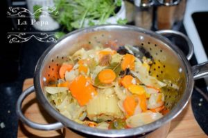 Homemade vegetable stock from scatch