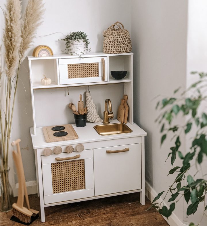 Upcycle | Ikea Play Kitchen Rattan Style Makeover Upcycle | Ikea Play Kitchen Rattan Style Makeover
