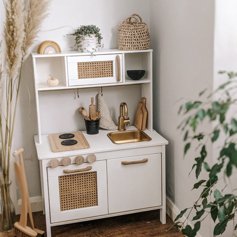 Upcycle | Ikea Play Kitchen Rattan Style Makeover Upcycle | Ikea Play Kitchen Rattan Style Makeover