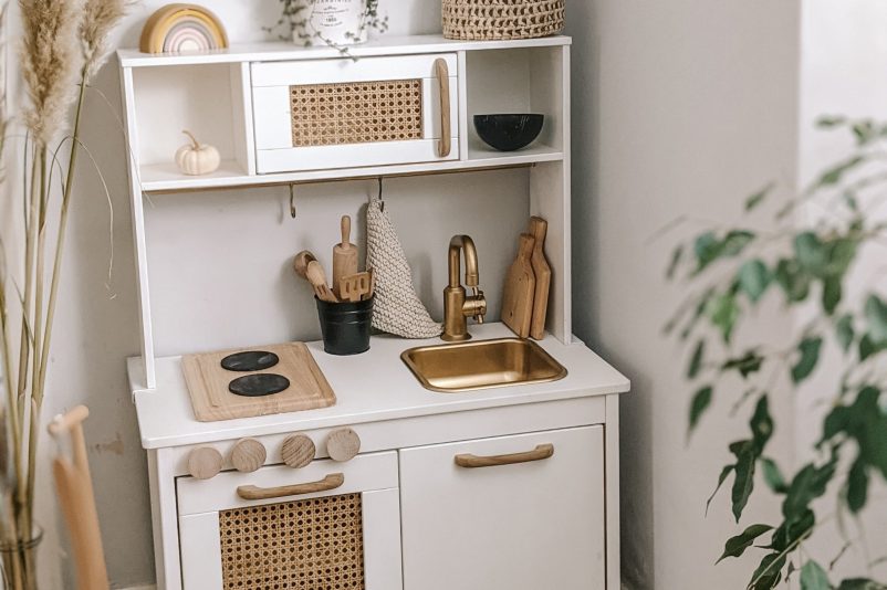 Upcycle | Ikea Play Kitchen Rattan Style Makeover Upcycle | Ikea Play Kitchen Rattan Style Makeover